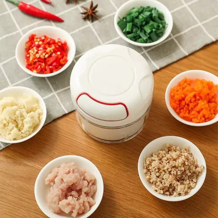 Mini Speedy Chopper - Manual Hand Pull  Garlic Slicer