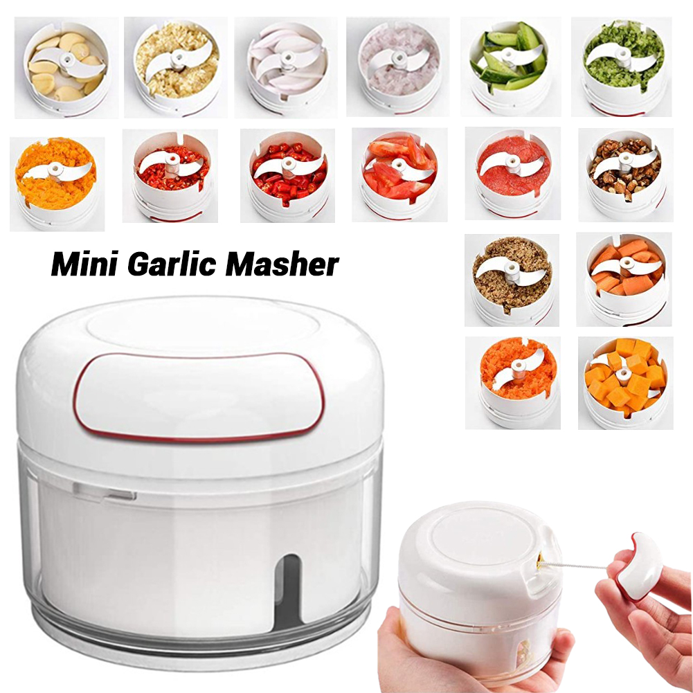 Mini Speedy Chopper - Manual Hand Pull  Garlic Slicer