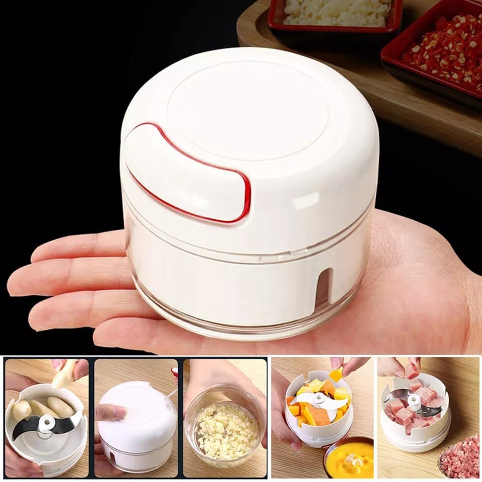 Mini Speedy Chopper - Manual Hand Pull  Garlic Slicer