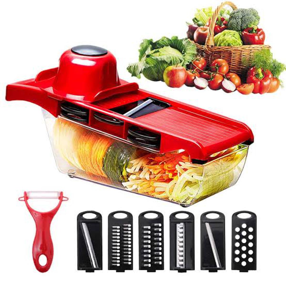 10-in-1 Mandoline Slicer - Multifunctional  Vegetable Cutter (Pink, Boxed)
