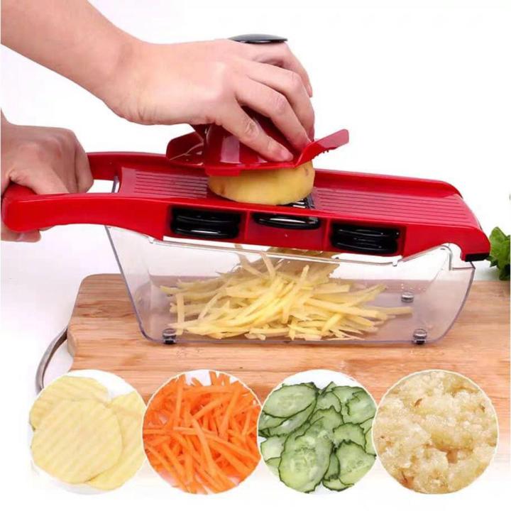10-in-1 Mandoline Slicer - Multifunctional  Vegetable Cutter (Pink, Boxed)