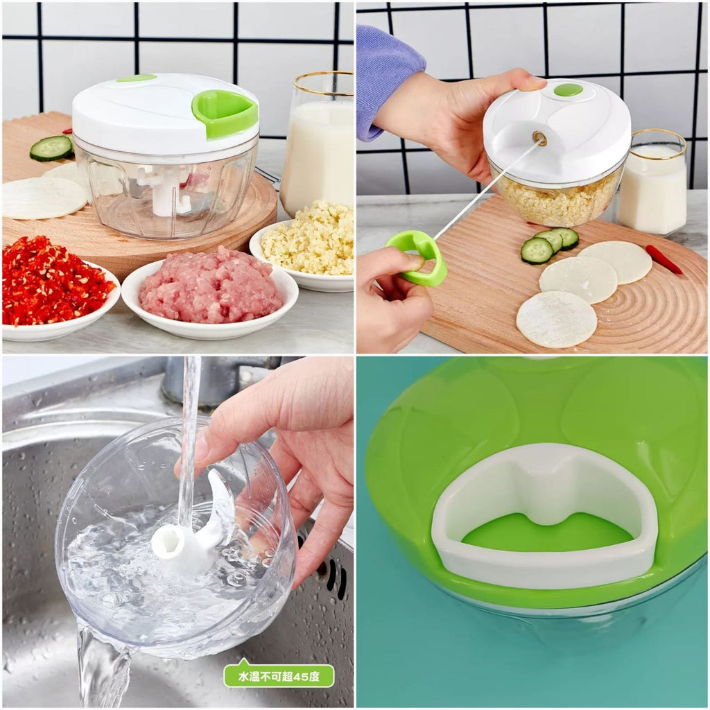 Manual Spin Cutter - Hand Pulled Vegetable  & Fruit Chopper