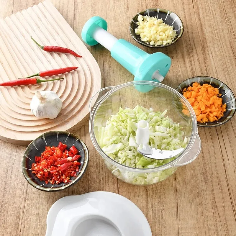 1.5L Push Chopper - Hand Press Vegetable Cutter