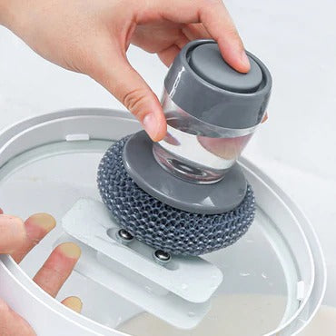 Kitchen Soap Dispensing Palm Brush -  Automatic Dish Scrubber