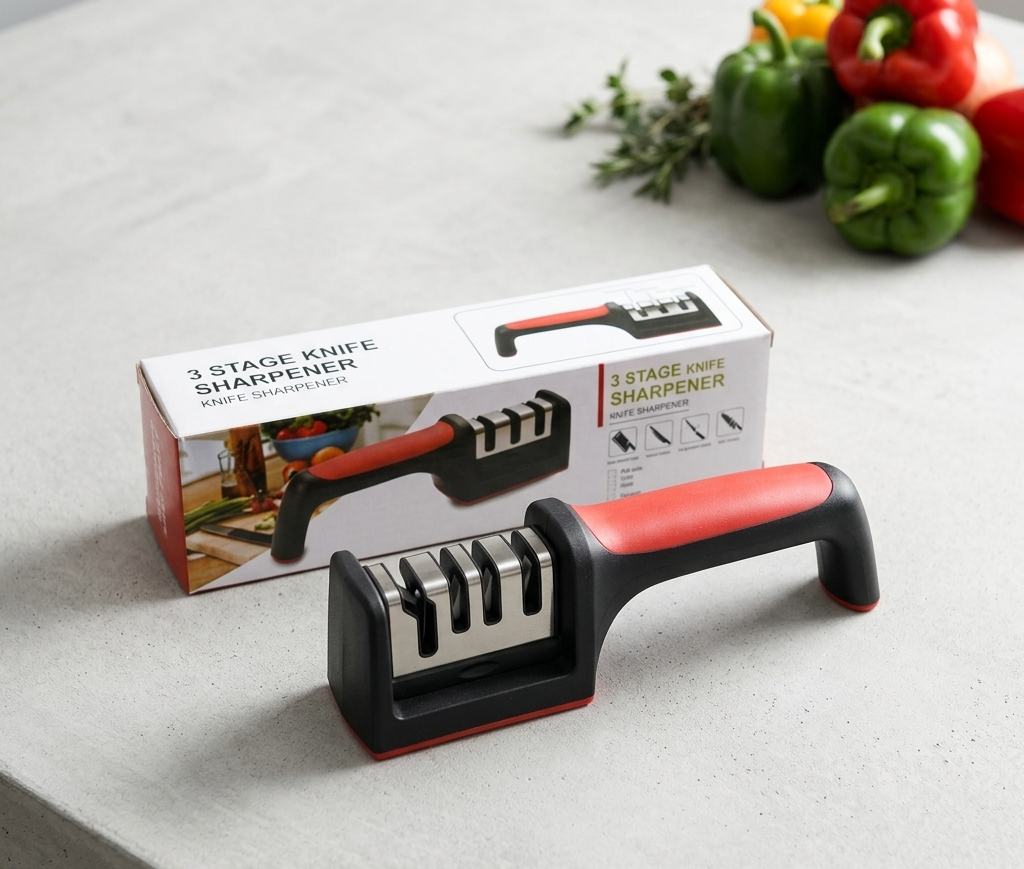 3-Stage Professional Knife Sharpener -  Manual Kitchen Tool