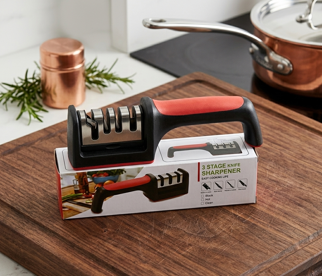 3-Stage Professional Knife Sharpener -  Manual Kitchen Tool