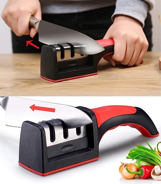 3-Stage Professional Knife Sharpener -  Manual Kitchen Tool