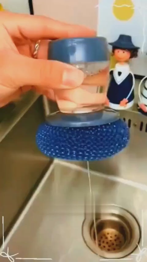 Kitchen Soap Dispensing Palm Brush -  Automatic Dish Scrubber